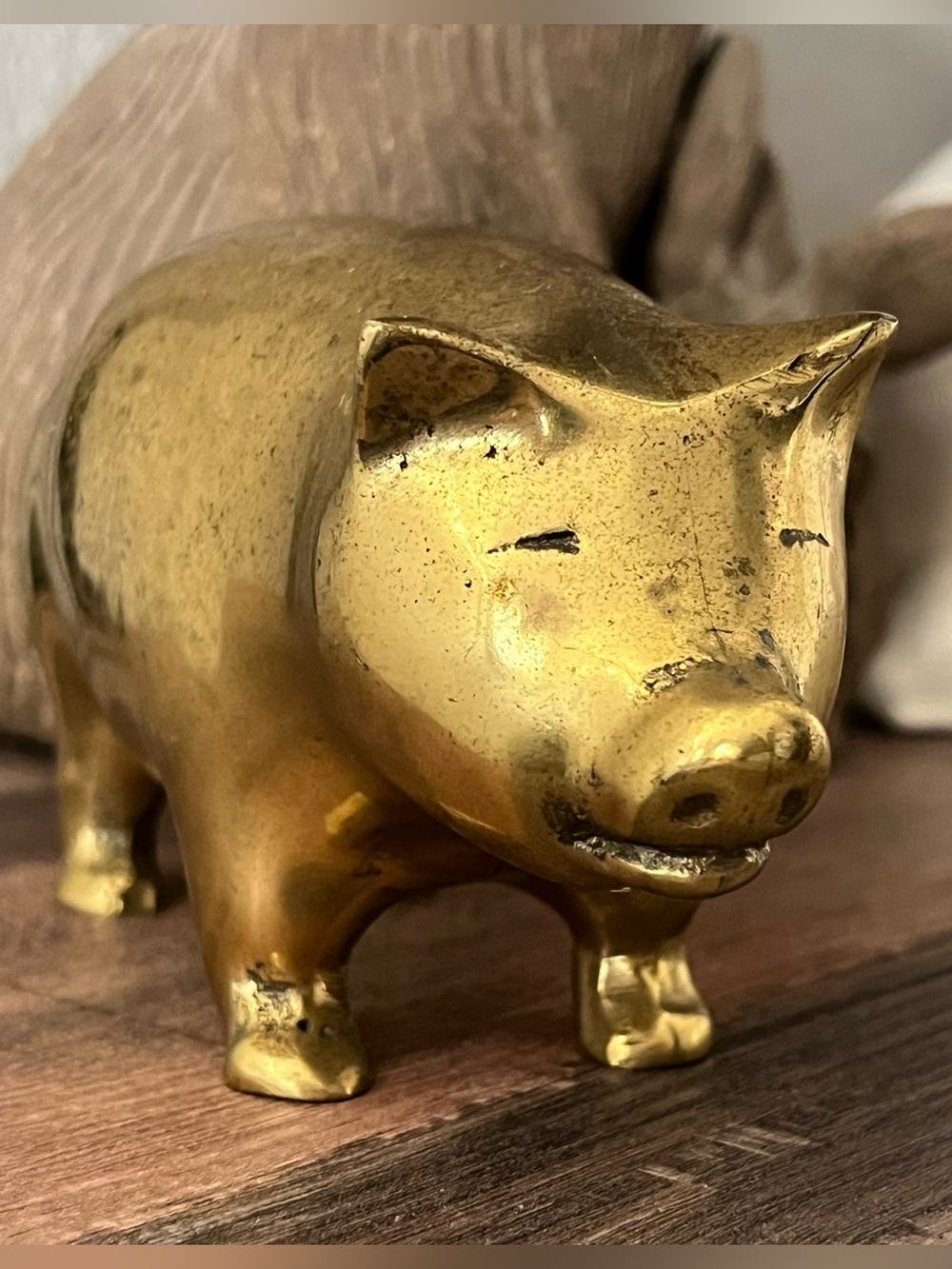 1920’s Antique Brass pig